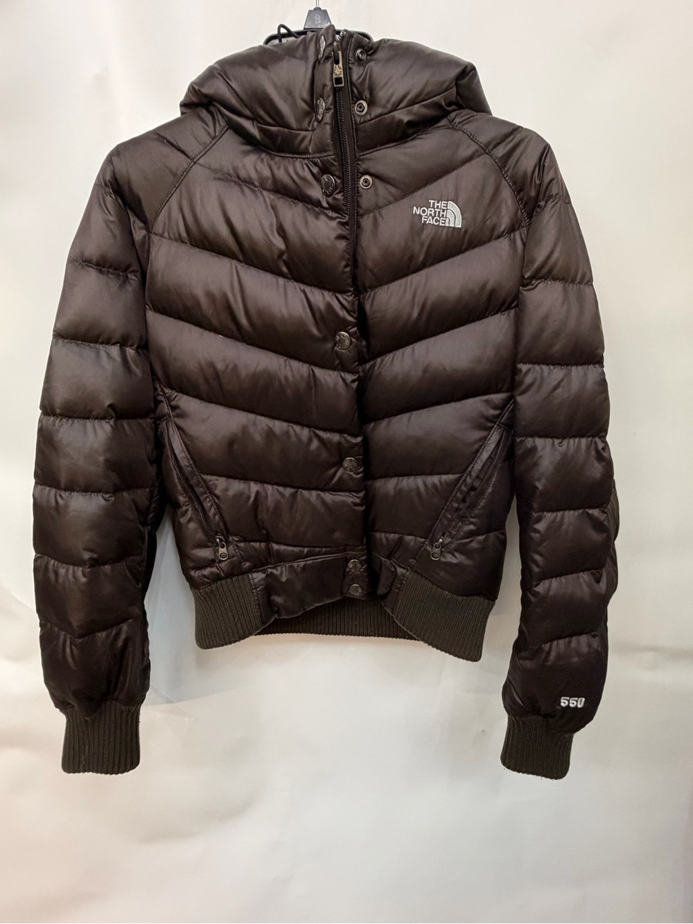 The North Face Women’s Dark Brown Down Puffer Jacket with Hood women’s size s/p